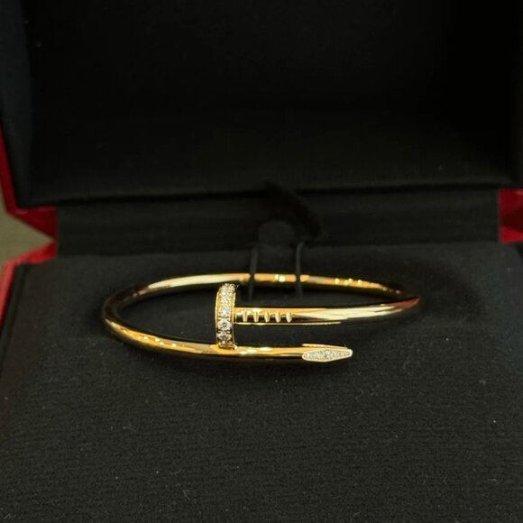 Cartier nail bracelet with diamonds, gold. - Picture 3 of 8